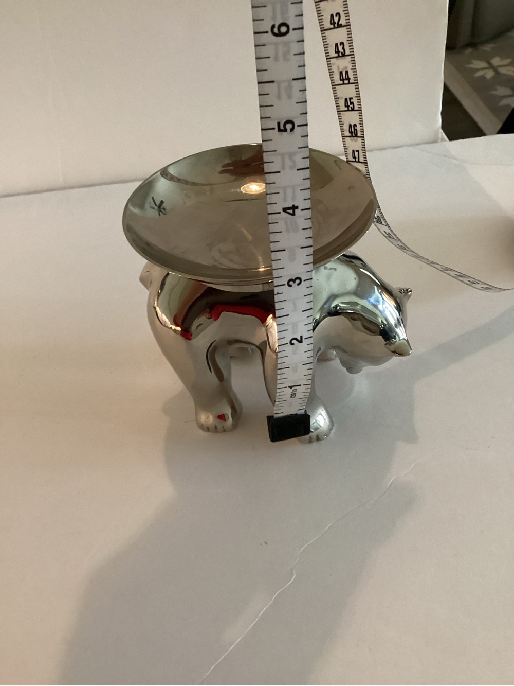 Vintage Restoration Hardware Polar Bear Candle Holder Silver Plate - Picture 9 of 11